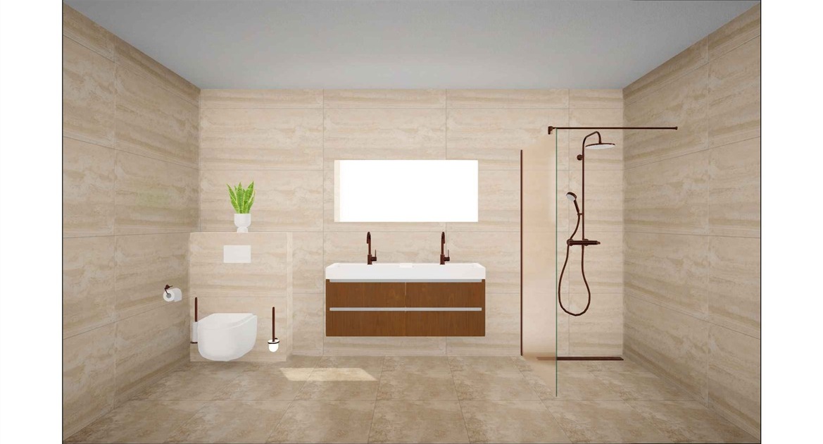3D visualisatie badkamer — vooraanzicht